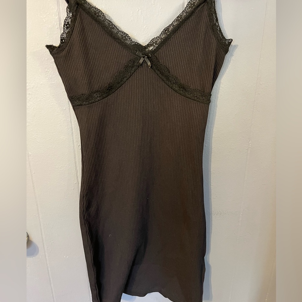 H&M black cotton mini dress
